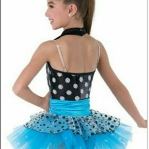 Weissman large child blue polka dot 50s